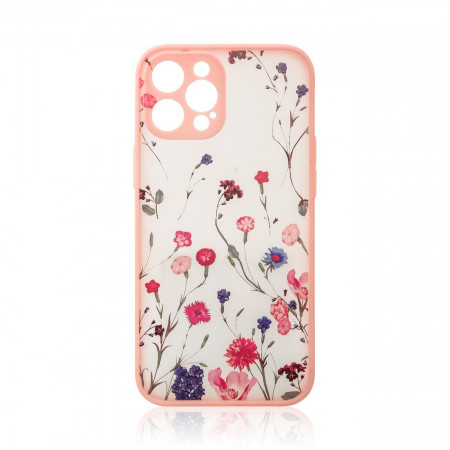 Силиконов гръб Design - iPhone 12 Pro Max розови цветя