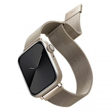 Стоманена каишка UNIQ Dante - Apple Watch 41mm Series 7 / 40mm SE / 40mm Series 6 / 40mm Series 5 / 40mm Series 4 бежов
