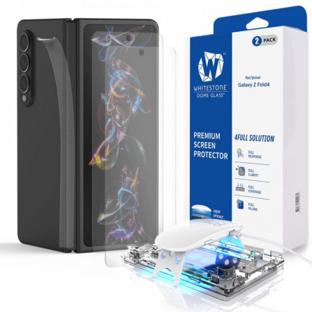 2 бр. UV стъклен протектор за външен дисплей и предпазител за сгъвката WHITESTONE Dome - Samsung Galaxy Z Fold4