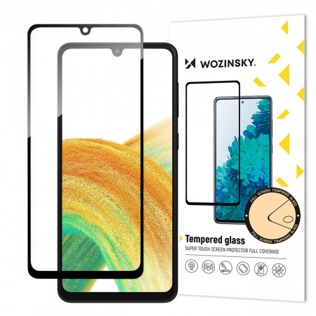 5D Full Glue закален стъклен протектор с пълно покритие WOZINSKY - Samsung A34 с черна рамка