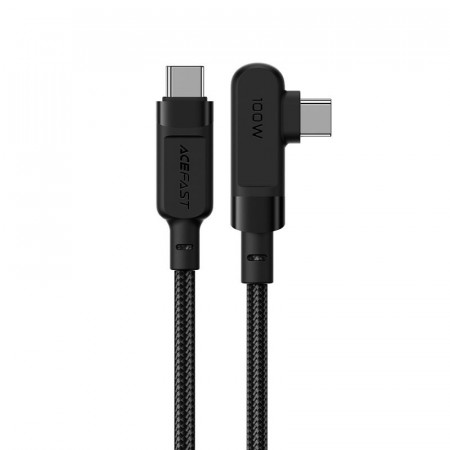 90° кабел за зареждане и данни ACEFAST USB Type C към USB Type C 100W 20V 5A 2m (C5-03) черен