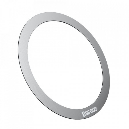 BASEUS universal round plate / magnetic metal ring compatible поддържа Magsafe сребърен (2 pcs / set)