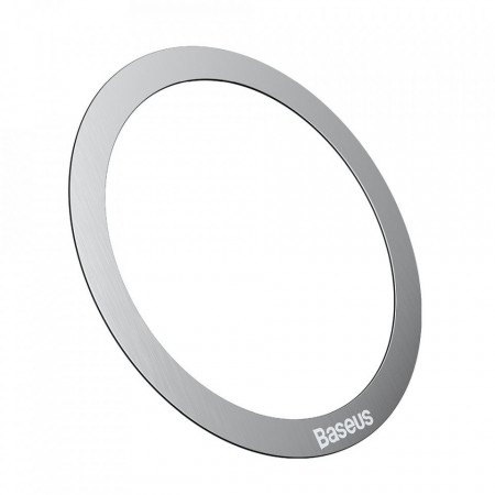 BASEUS universal round plate / magnetic metal ring compatible with MagSafe сребърен (2 pcs / set)