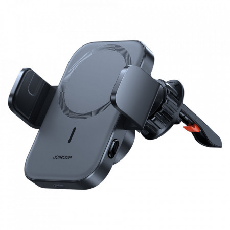 Joyroom стойка за кола Qi Wireless Induction зарядно 15W (MagSafe Compatible - iPhone) - Air Vent (JR-ZS295) графит