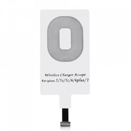 Lightning адаптер за безжично зареждане CHOETECH Qi (WP-IP) бяло