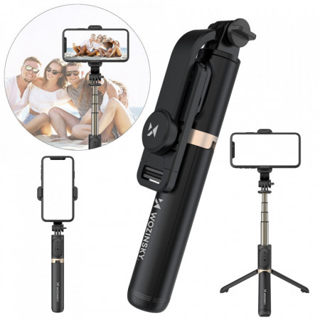 Wozinsky selfie stick telescopic tripod + bluetooth remote control черен (WSSTK-01-BK)