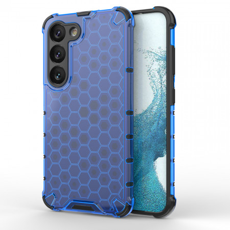 Гръб Honeycomb Armor със силиконов бъмпер - Samsung Galaxy S23 син