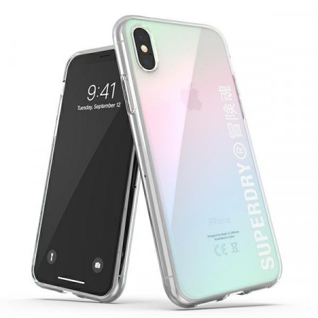 Гръб SUPERDRY Snap - iPhone X / XS прозрачен преливащ