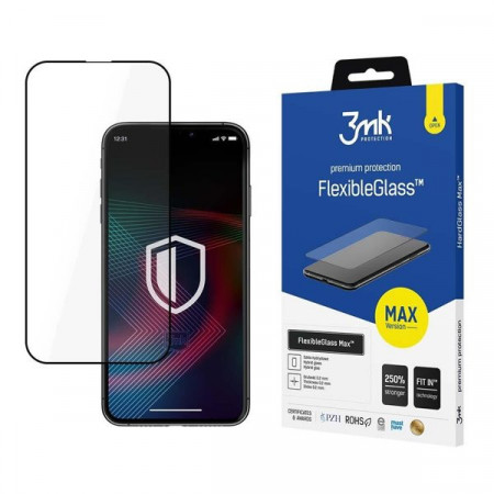 Гъвкав протектор с пълно покритие 3mk Flexible Glass Max - Samsung Galaxy M34 с черна рамка