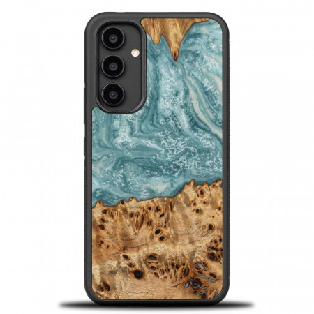 Дървен гръб BEWOOD Unique Wood and Resin - Samsung Galaxy A54 5G Uranus син / бял