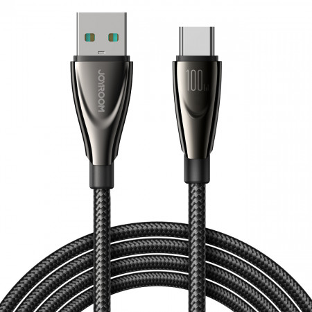 Кабел за зареждане и данни с оплетка JOYROOM Pioneer SA31-AC6 USB Type A към USB Type C 100W 1.2m черен