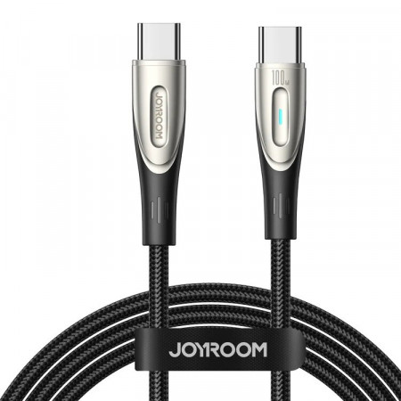 Кабел за зареждане и данни с оплетка JOYROOM Star-Light SA27-CC5 USB Type C към USB Type C 100W 1.2m черен