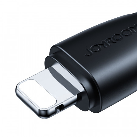 Кабел за зареждане и данни с оплетка JOYROOM Surpass USB Type A към Lightning 2.4A 1.2m черен (S-UL012A11)