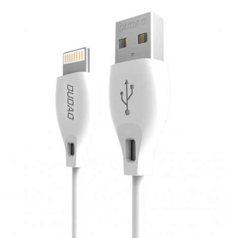 Кабел за зареждане и данни DUDAO USB Type A към Lightning 2.1A 2m бял