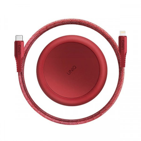 Кабел за зареждане и данни UNIQ MFi Halo USB Type C към Lightning 2.4A 18W 1.2m червен