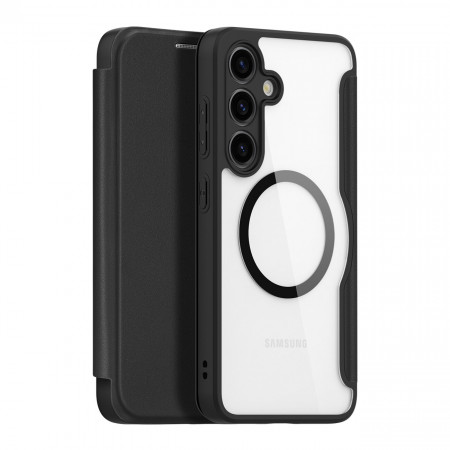 Калъф тип книга с прозрачен гръб DUX DUCIS Skin X Pro MagSafe - Samsung Galaxy S24 черен