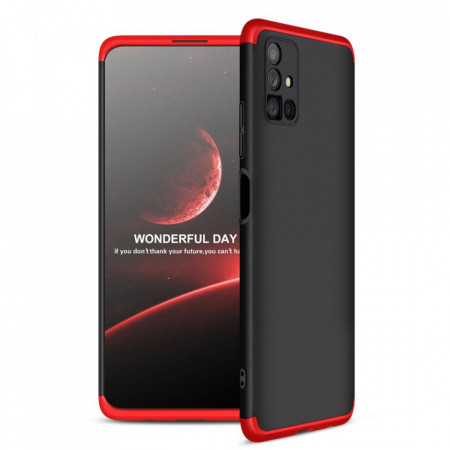 Калъф 360° GKK Full Body Cover (без стъклен протектор) - Samsung Galaxy M51 черен / червен