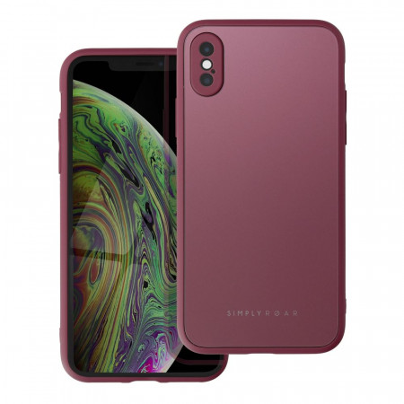 Матов гръб Roar Matte Glass - iPhone X / XS виненочервен