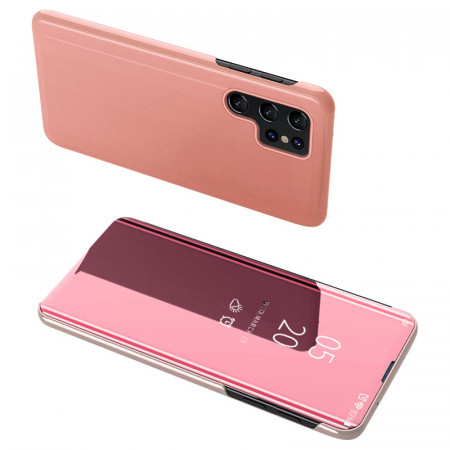 Огледален калъф тип книга Clear View - Samsung Galaxy S23 Ultra розов