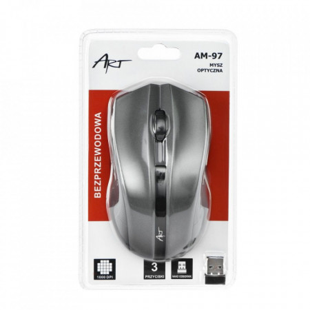 Оптична безжична мишка ART USB AM-97 сребърен