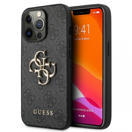 Оригинален гръб GUESS 4G Big Metal Logo GUHCP13X4GMGGR - iPhone 13 Pro Max сив