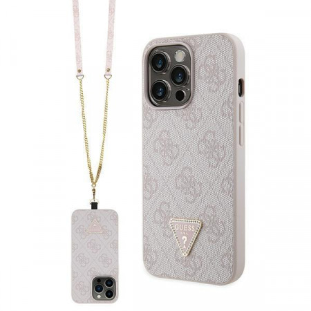 Оригинален гръб GUESS 4G Metal Logo с презрамка GUHCP13XP4TDSCPP - iPhone 13 Pro Max розов
