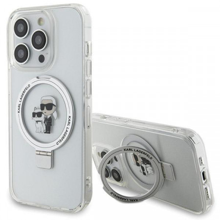 Оригинален гръб KARL LAGERFELD Ring Stand Karl & Choupette MagSafe - iPhone 14 Pro Max бял
