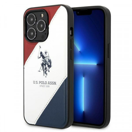 Оригинален гръб US POLO Tricolor Embossed Collection USHCP14XPSO3 - iPhone 14 Pro Max бял