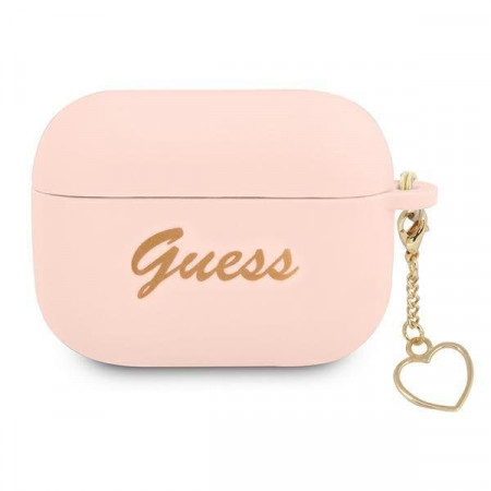Оригинален калъф за слушалки GUESS Silicone Charm GUAPLSCHSP - AirPods Pro розов