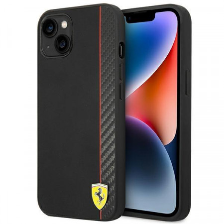 Оригинален твърд гръб FERRARI Carbon FEHCP14SAXBK - iPhone 14 черен