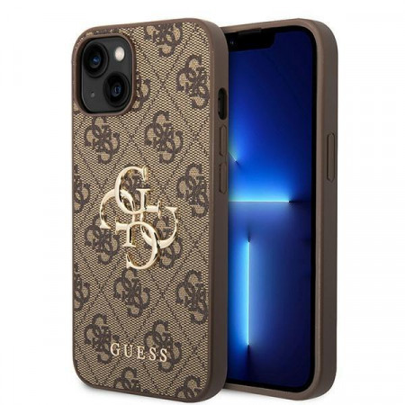 Оригинален твърд гръб GUESS 4G Big Metal Logo GUHCP15S4GMGBR - iPhone 15 кафяв