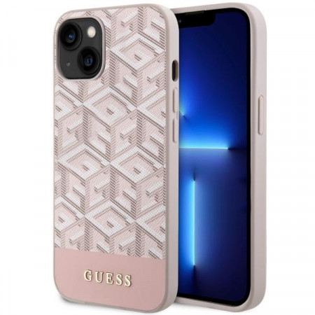 Оригинален твърд гръб GUESS GCube Stripes MagSafe GUHMP14MHGCFSEP - iPhone 14 Plus розов