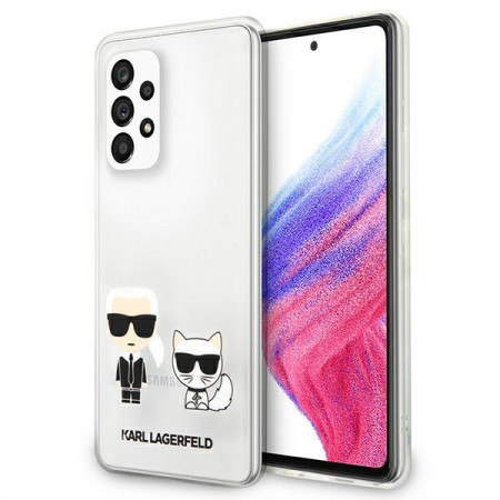 Оригинален твърд гръб KARL LAGERFELD прозрачен Karl & Choupette KLHCA53CKTR – Samsung Galaxy A53 5G прозрачен