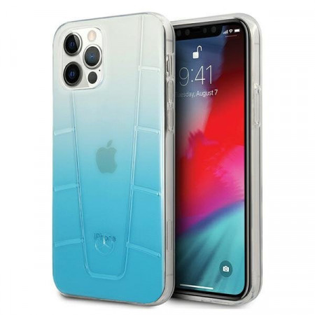 Оригинален твърд гръб MERCEDES Clear MEHCP12LCLGBL - iPhone 12 Pro Max син