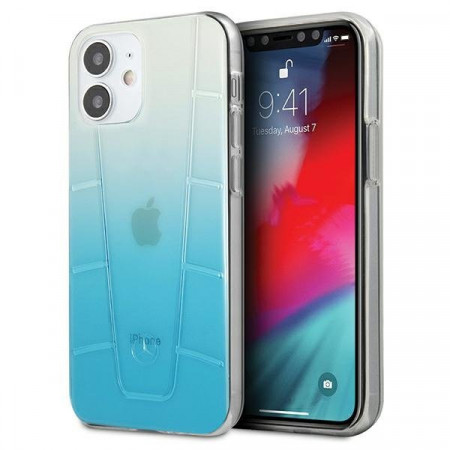 Оригинален твърд гръб MERCEDES Clear MEHCP12SCLGBL - iPhone 12 mini син