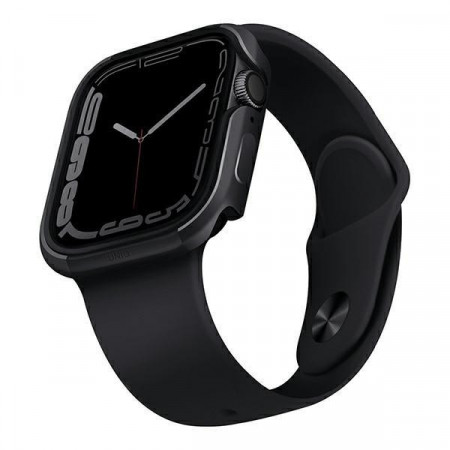 Подсилен алуминиев калъф за корпус UNIQ Valencia - Apple Watch 41mm Series 7 / 40mm SE / 40mm Series 6 / 40mm Series 5 / 40mm Series 4 графит