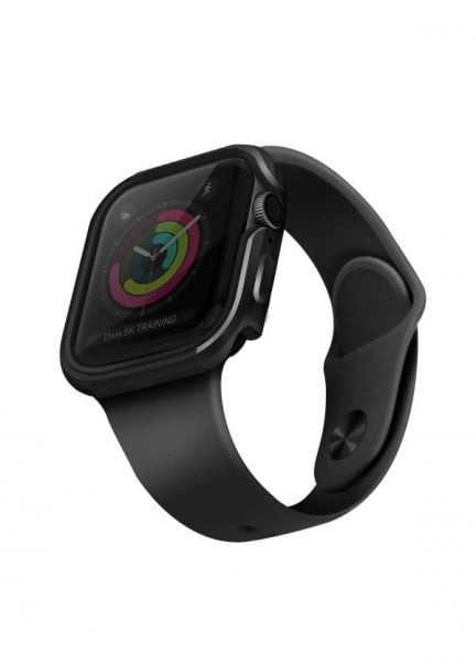 Подсилен алуминиев калъф за корпус UNIQ Valencia - Apple Watch 44mm Series 5 / 44mm Series 4 бронзово сив