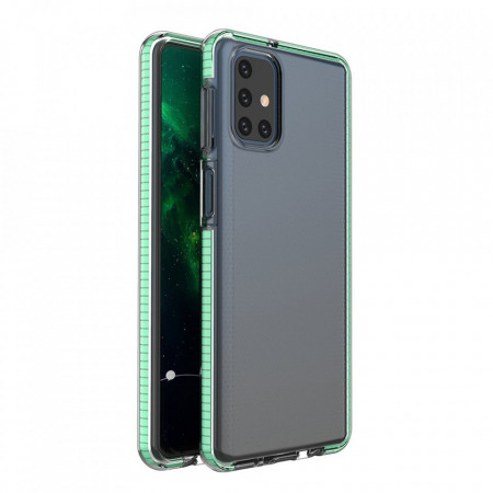 Прозрачен силиконов гръб с цветен кант Spring - Samsung Galaxy S21 Ultra 5G мента