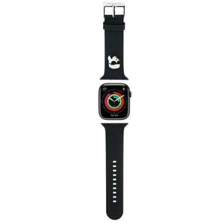 Силиконова каишка Karl lagerfeld 3D Rubber Karl Head strap - Apple Watch 41mm Series 9 / 41mm Series 8 / 41mm Series 7 / 40mm Series 6 / 40mm SE / 40mm Series 5 / 40mm Series 4 / 38mm Series 3 / 38mm Series 2 / 38mm (1st gen) черен