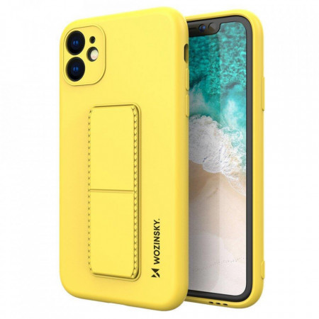 Силиконов гръб със стойка WOZINSKY Kickstand - Samsung Galaxy A22 5G жълт