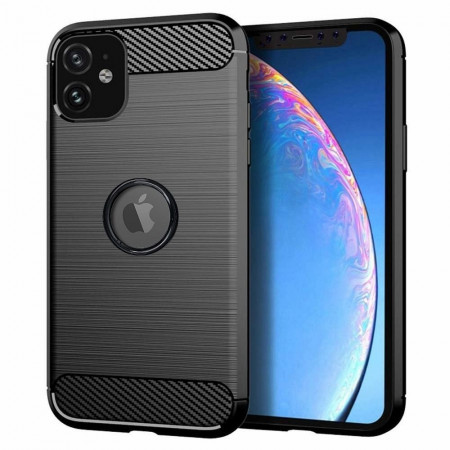 Силиконов гръб FORCELL Carbon - iPhone 12 mini черен