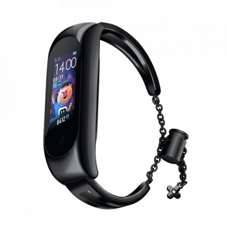 Стоманена каишка за часовник - Xiaomi Mi Band 3 / Band 4 / Band 5 / Band 6 черен