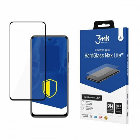 Стъклен протектор с пълно покритие 3mk Hard Glass Max Lite - Xiaomi Redmi 10 / 10 2022 / Note 11 4G с черна рамка
