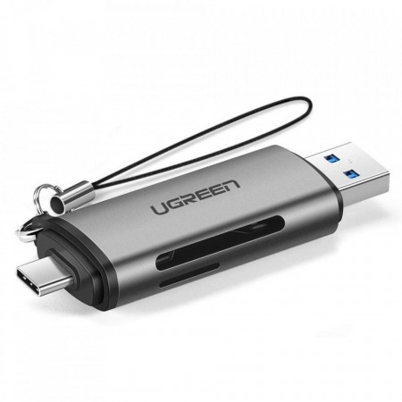 Четец за карти памет UGREEN SD / micro SD към USB 3.0 / USB Type C 3.0 (50706) сив