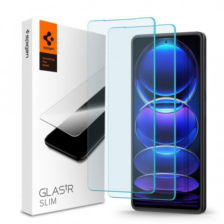 2 бр. Плосък стъклен протектор SPIGEN TR Slim - Xiaomi Poco X5 Pro 5G / Redmi Note 12 Pro 5G / 12 Pro+
