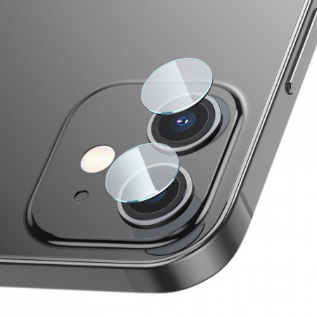 2 бр. Подсилен закален стъклен протектор за камера BASEUS 0.15mm - iPhone 12 / - iPhone 12 mini (SGAPIPH54N-JT02) прозрачен