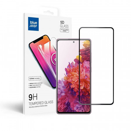 5D Full Glue закален стъклен протектор BLUE STAR съвместим с гръб - Samsung Galaxy S20 FE / S20 FE 5G / S20 FE 2022 с черна рамка