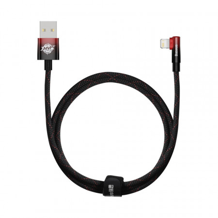 BASEUS MVP 2 Elbow-shaped Fast Charging Data кабел USB to iP 2.4A 1m черен+Red