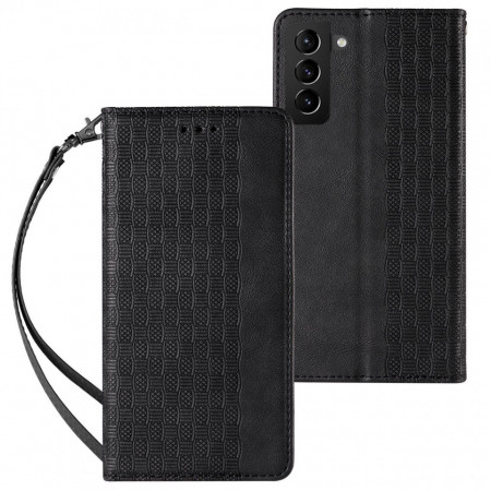 Magnet Strap Case for Samsung Galaxy A23 5G Flip Wallet Mini Lanyard Stand черен