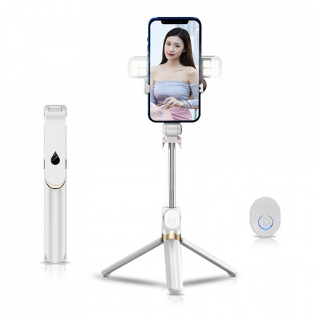 Selfie stick LED RING tripod + remote control SSTR-20 бял